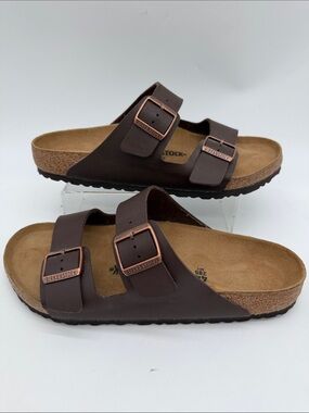 Birkenstock Men's Arizona Two-Strap Sandal - Dark Brown Mens Size EU 44 US 11.0